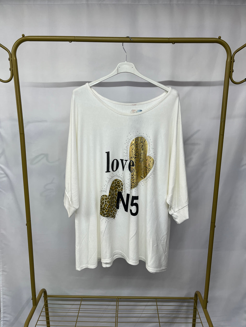 Maglia stampa ‘Love N5’ con maniche a 3/4