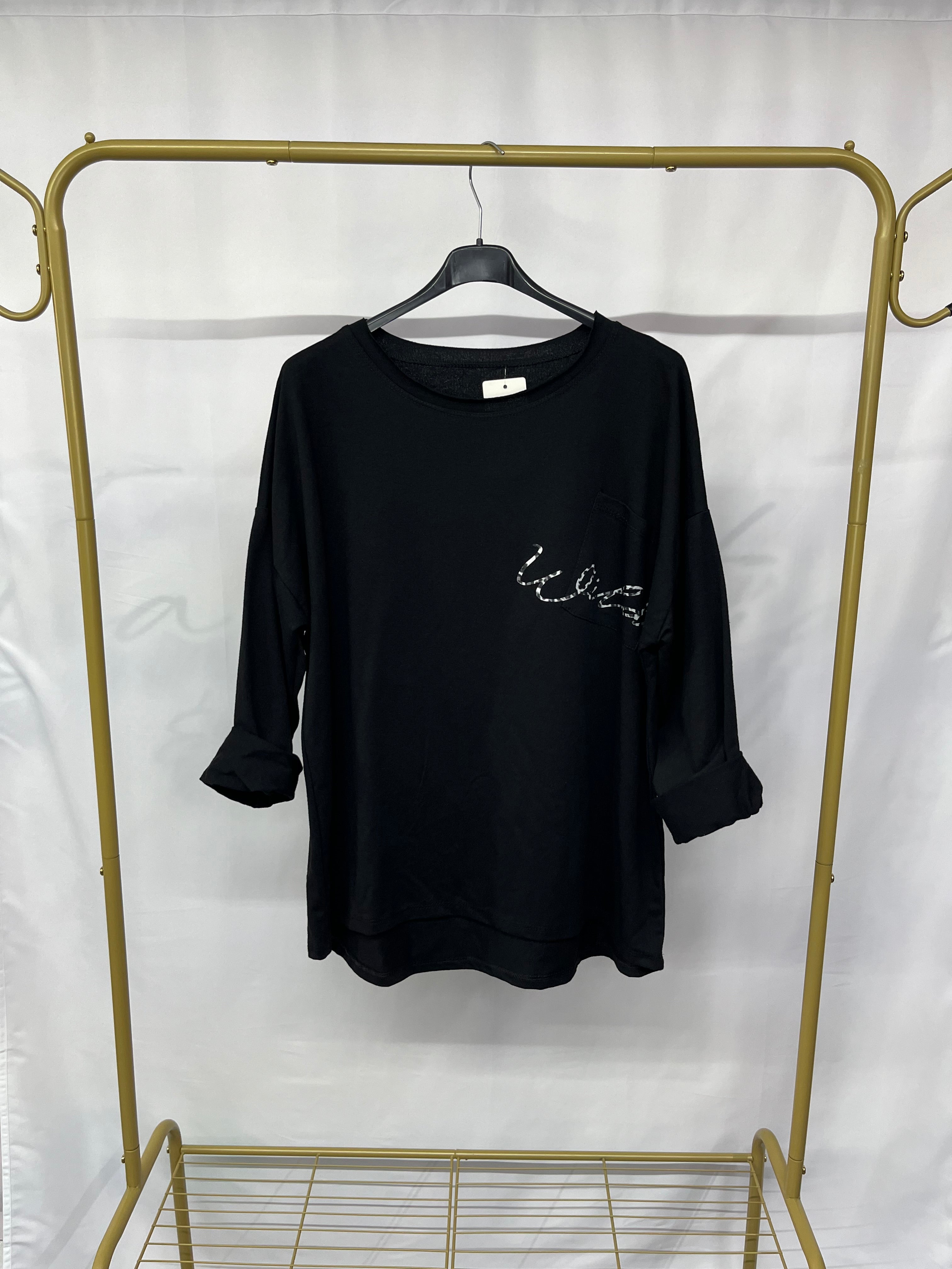 Felpa crew neck con dettaglio maculato su taschino