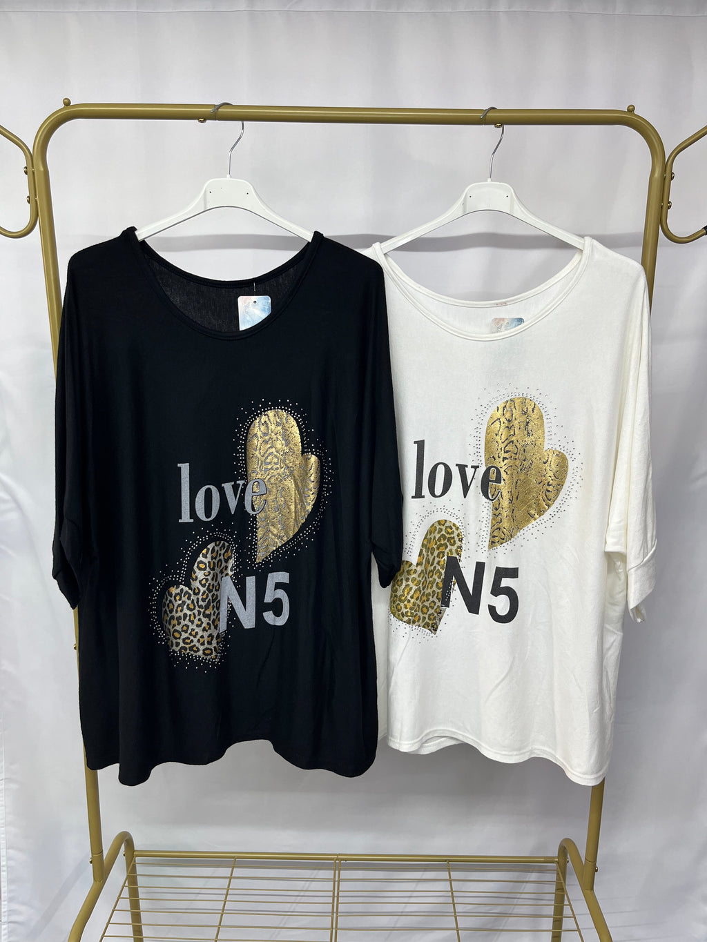 Maglia stampa ‘Love N5’ con maniche a 3/4