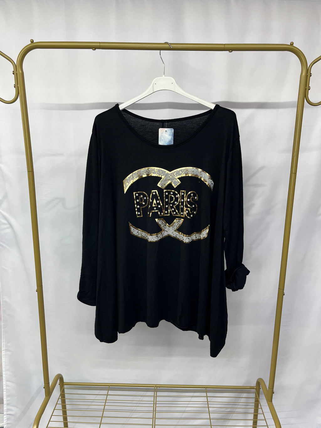 Maglia stampa ‘Paris’ con scollo rotondo