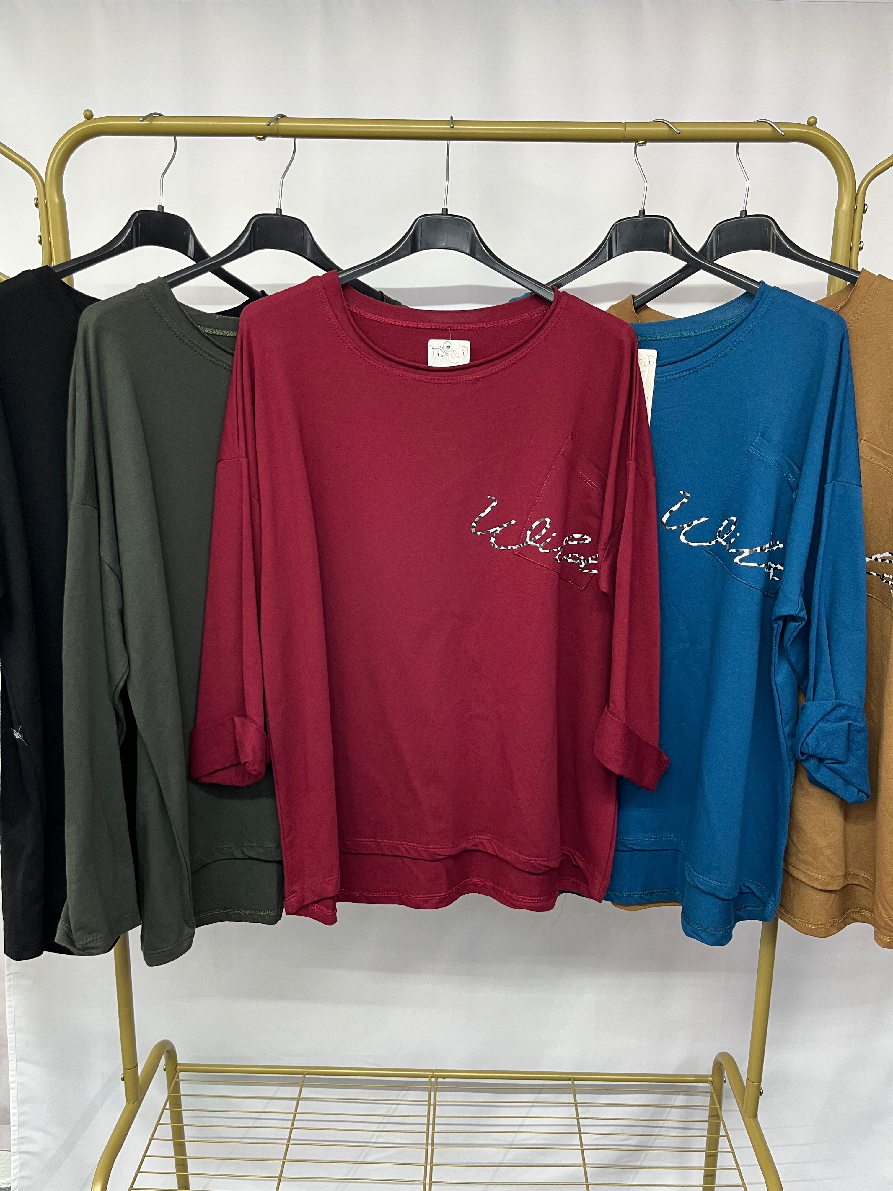 Felpa crew neck con dettaglio maculato su taschino