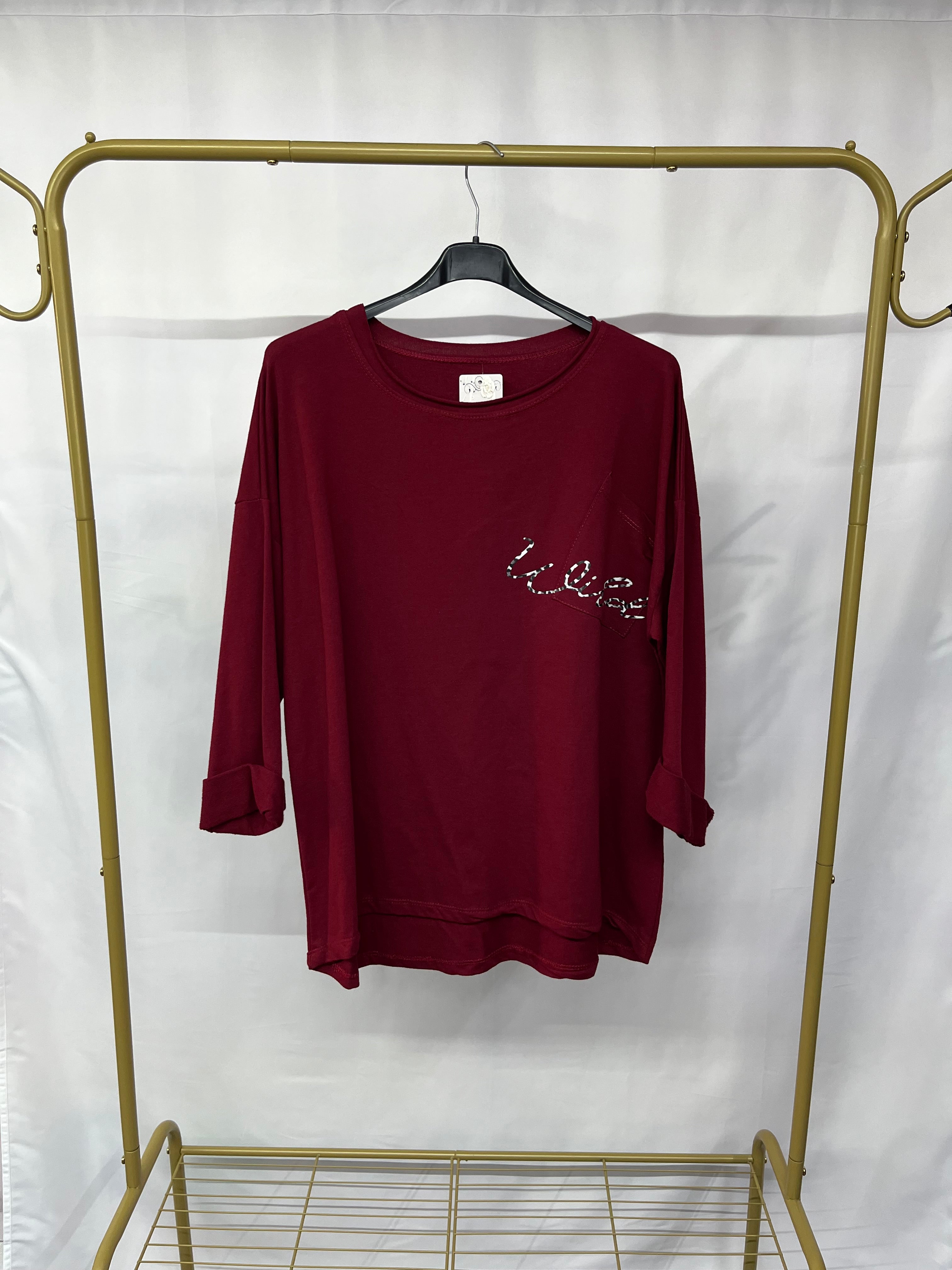 Felpa crew neck con dettaglio maculato su taschino