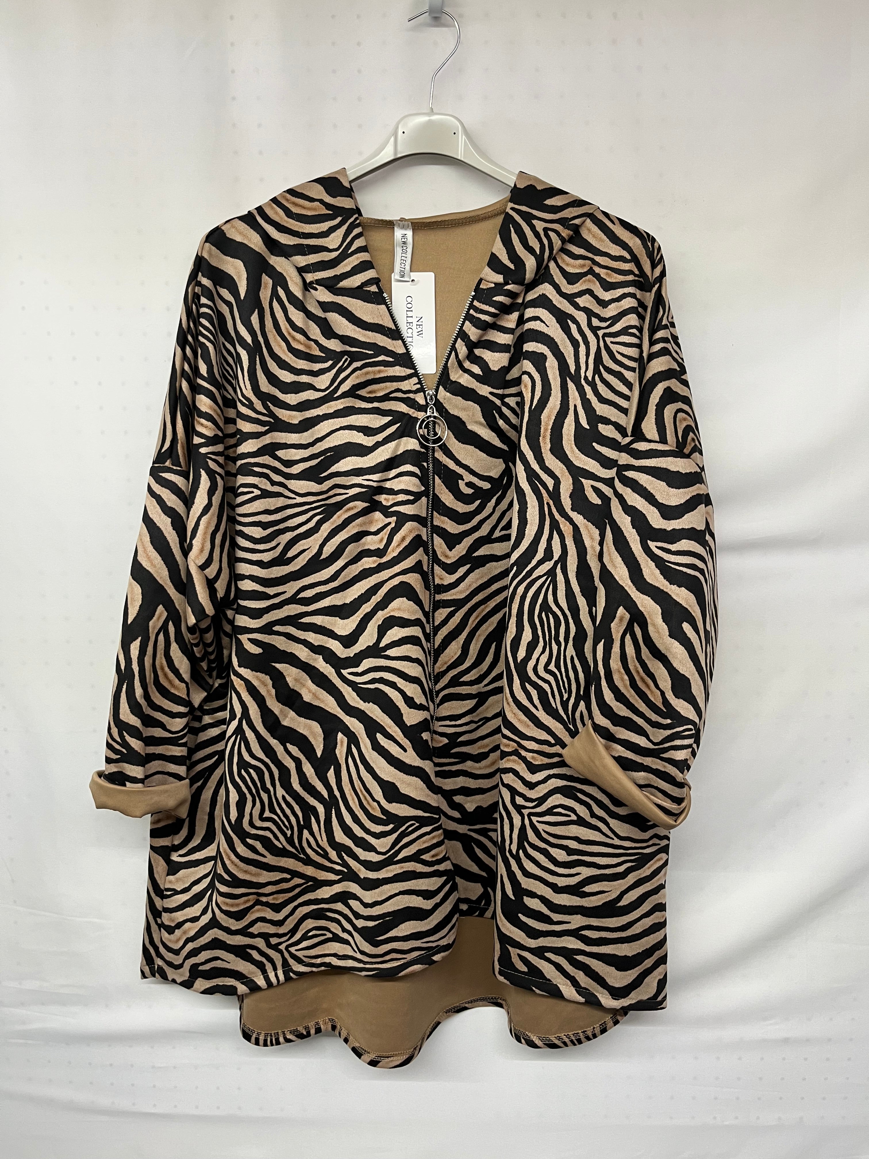 Maglia aperta con zip e cappuccio