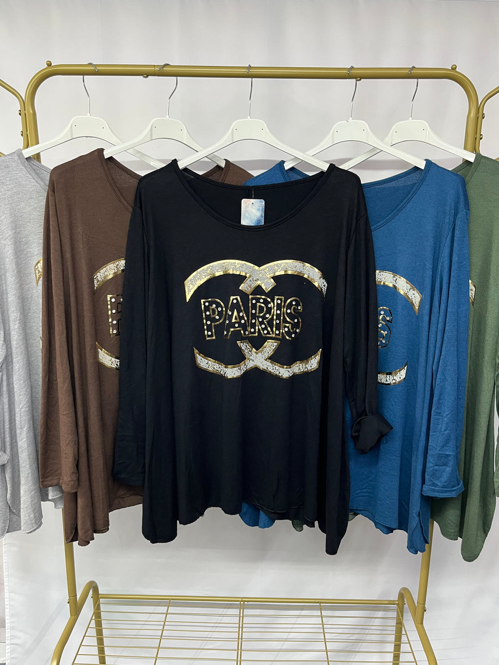 Maglia stampa ‘Paris’ con scollo rotondo