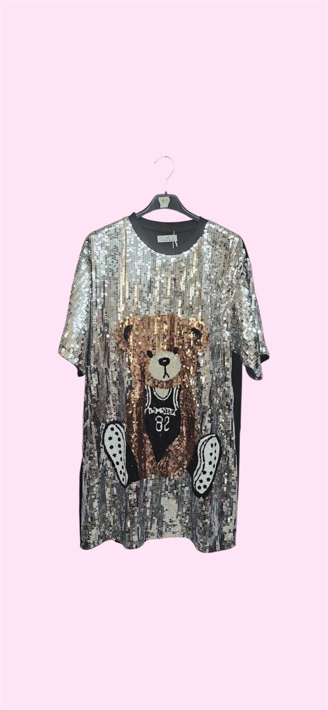 Maglietta Teddy con paillettes luccicanti