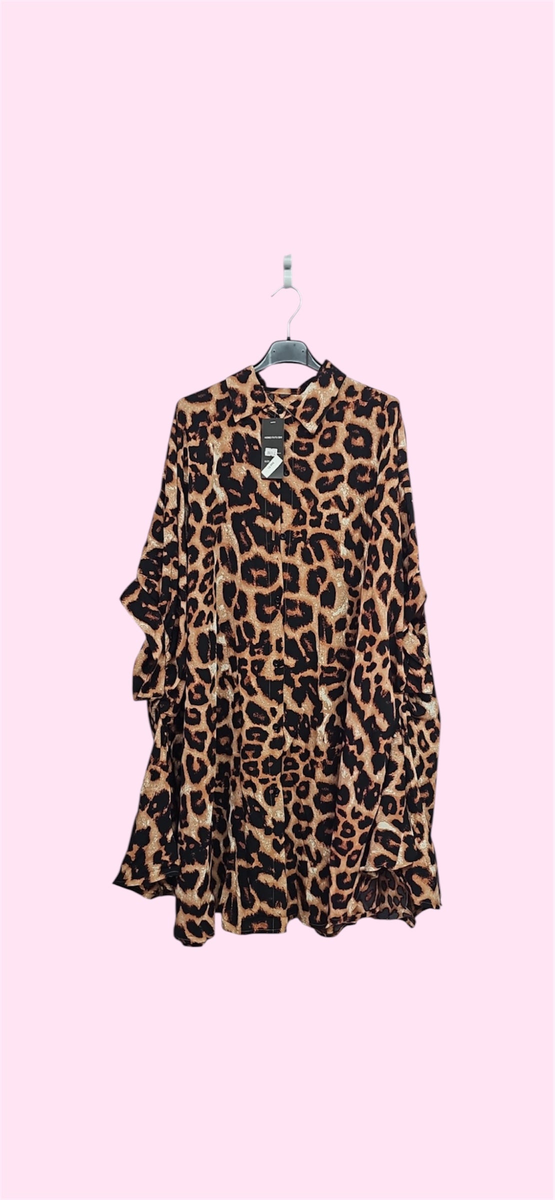 Camicione lungo leopardato con bottoni