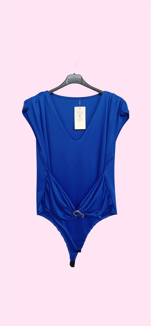 Body con scollo a V e dettaglio ruche