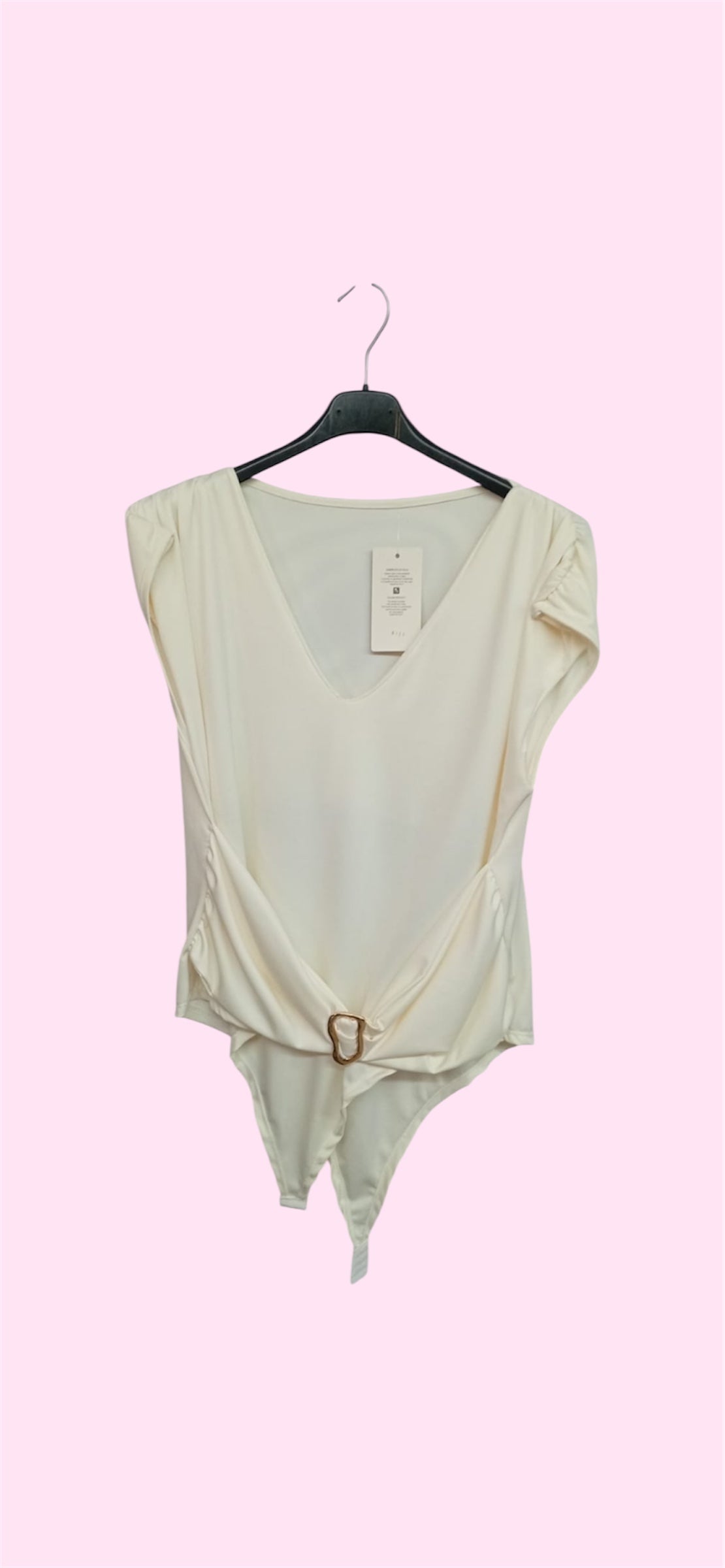 Body con scollo a V e dettaglio ruche